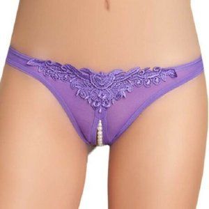Oh La La Cheri Tres Sexy Women's Crotchless thong with pearls One Size PPL 2066